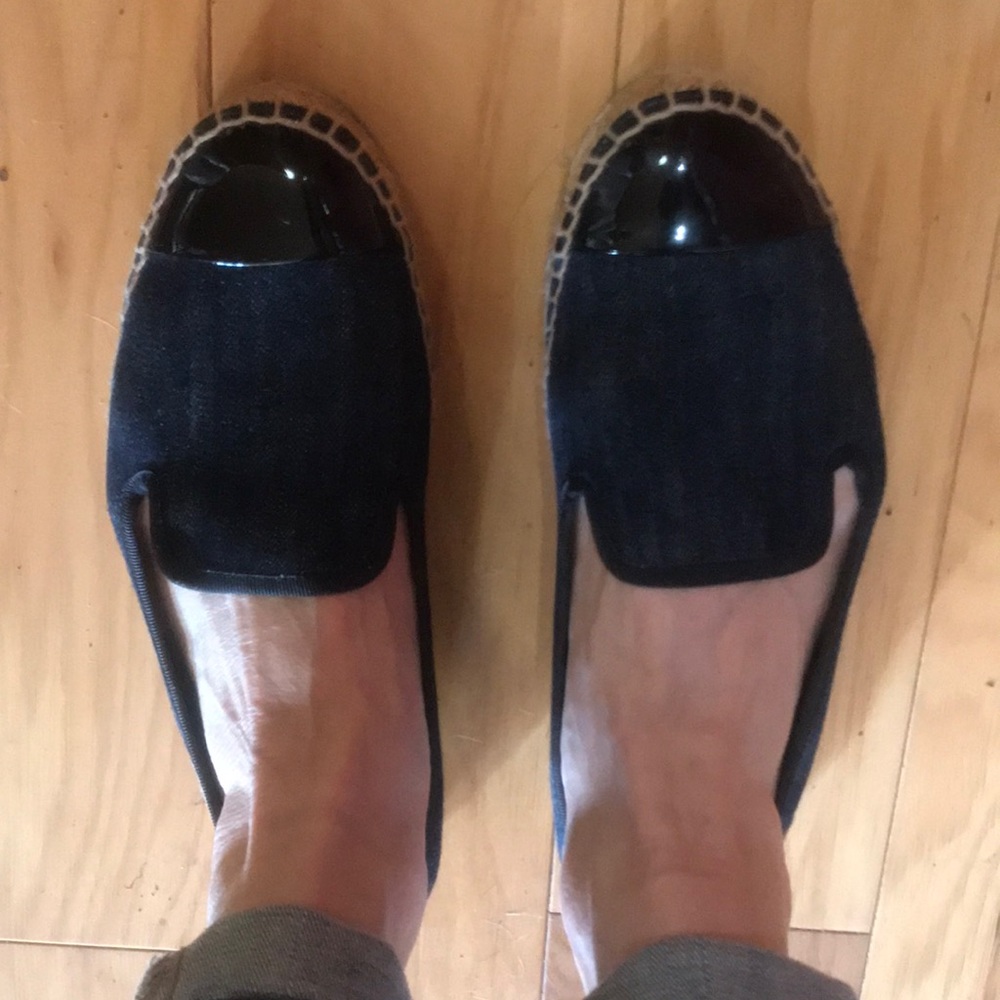 Fendi denim and patent leather espadrilles